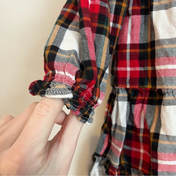 🌼 5/$25 Old Navy plaid soft tiered winter long sleeve dress 3T - Picture 7 of 8